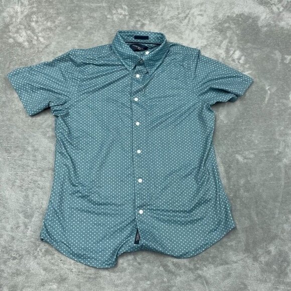 Jachs Other - Jachs New York Mens Blue Button Down Short Sleeve Shirt Medium a0031